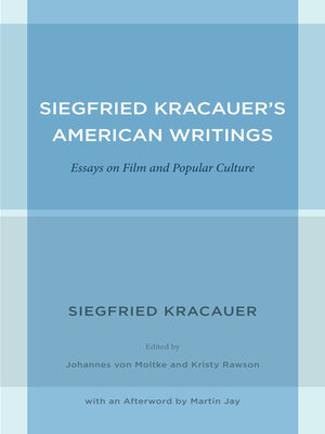 cover image of Siegfried Kracauer's American Writings